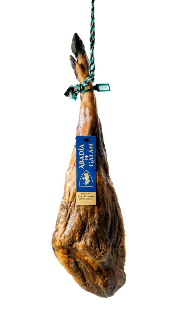 jamón ibérico 100% de cebo de campo abadía de galán de extremadura