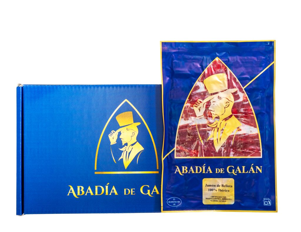 pack jamón de bellota 100% ibérico abadía de galán extremadura