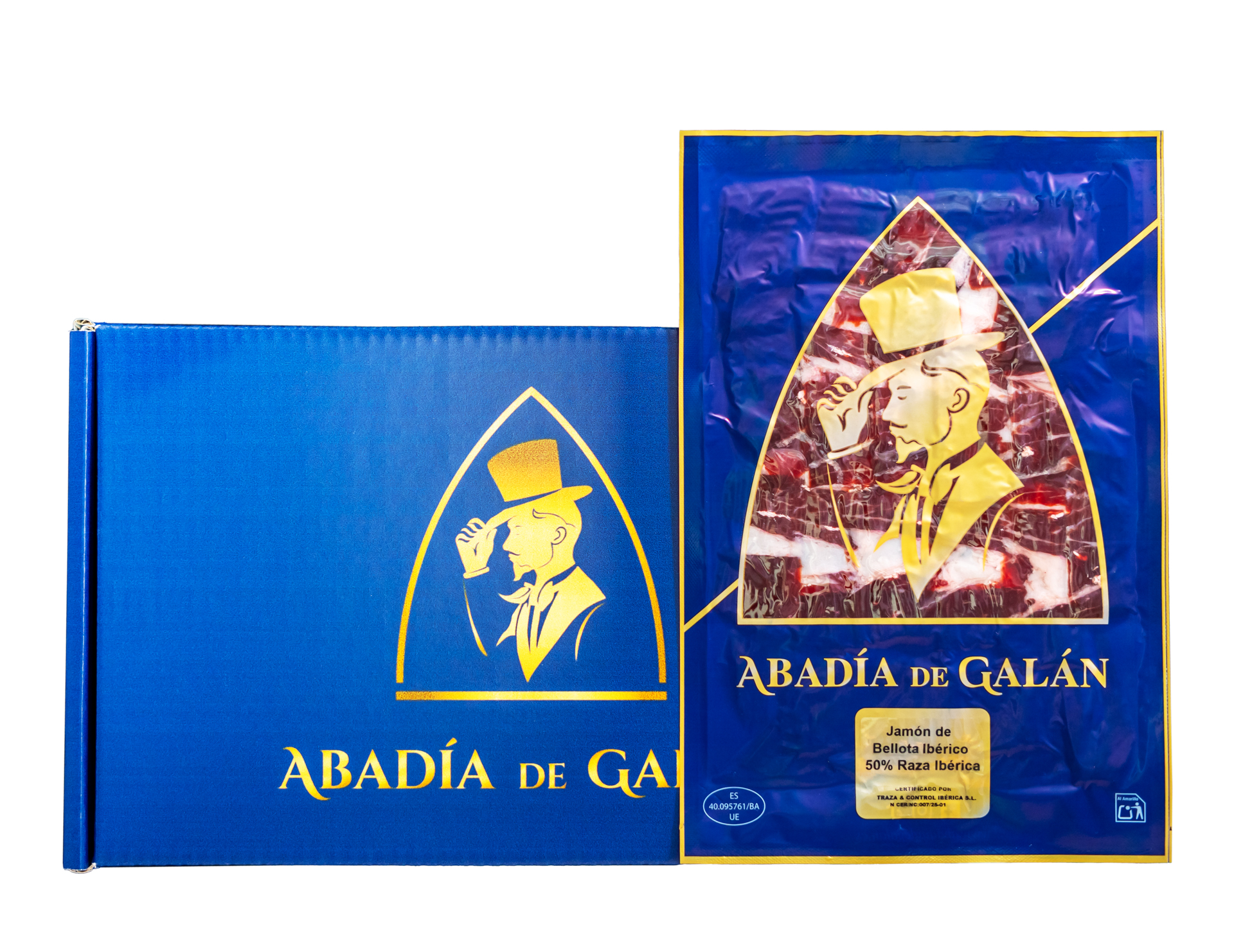 pack jamón de bellota ibérico 50% raza ibérica abadía de galán extremadura