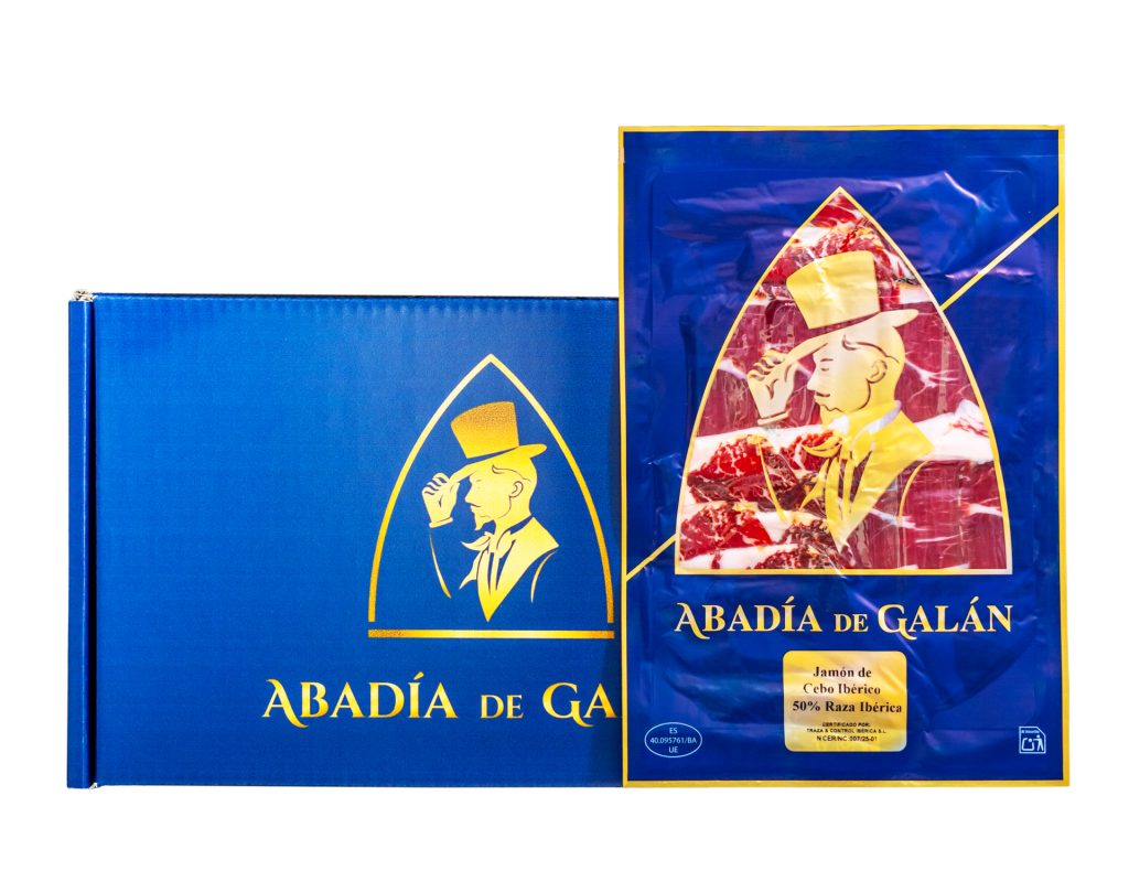 pack jamón de cebo ibérico 50% raza ibérica abadía de galán extremadura