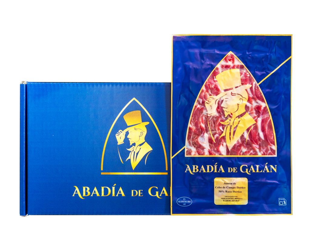 pack jamón de cebo de campo ibérico 50% raza ibérica abadía de galán extremadura