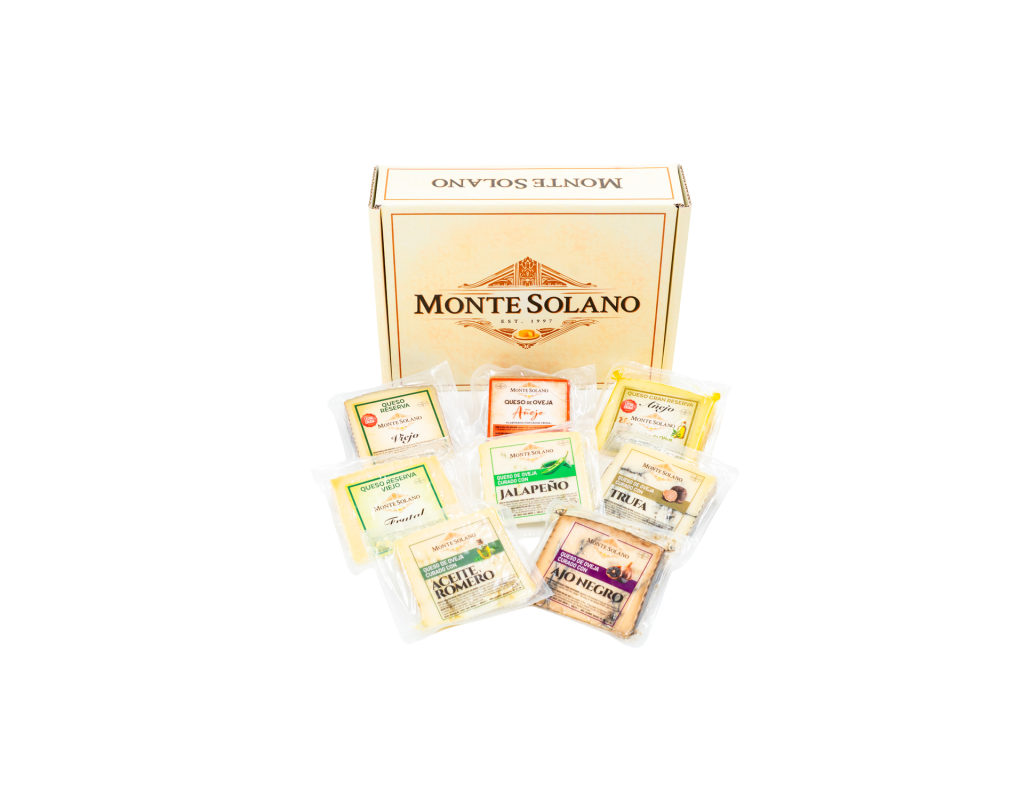 pack selección gourmet 8 cuñas queso montesolano extremadura