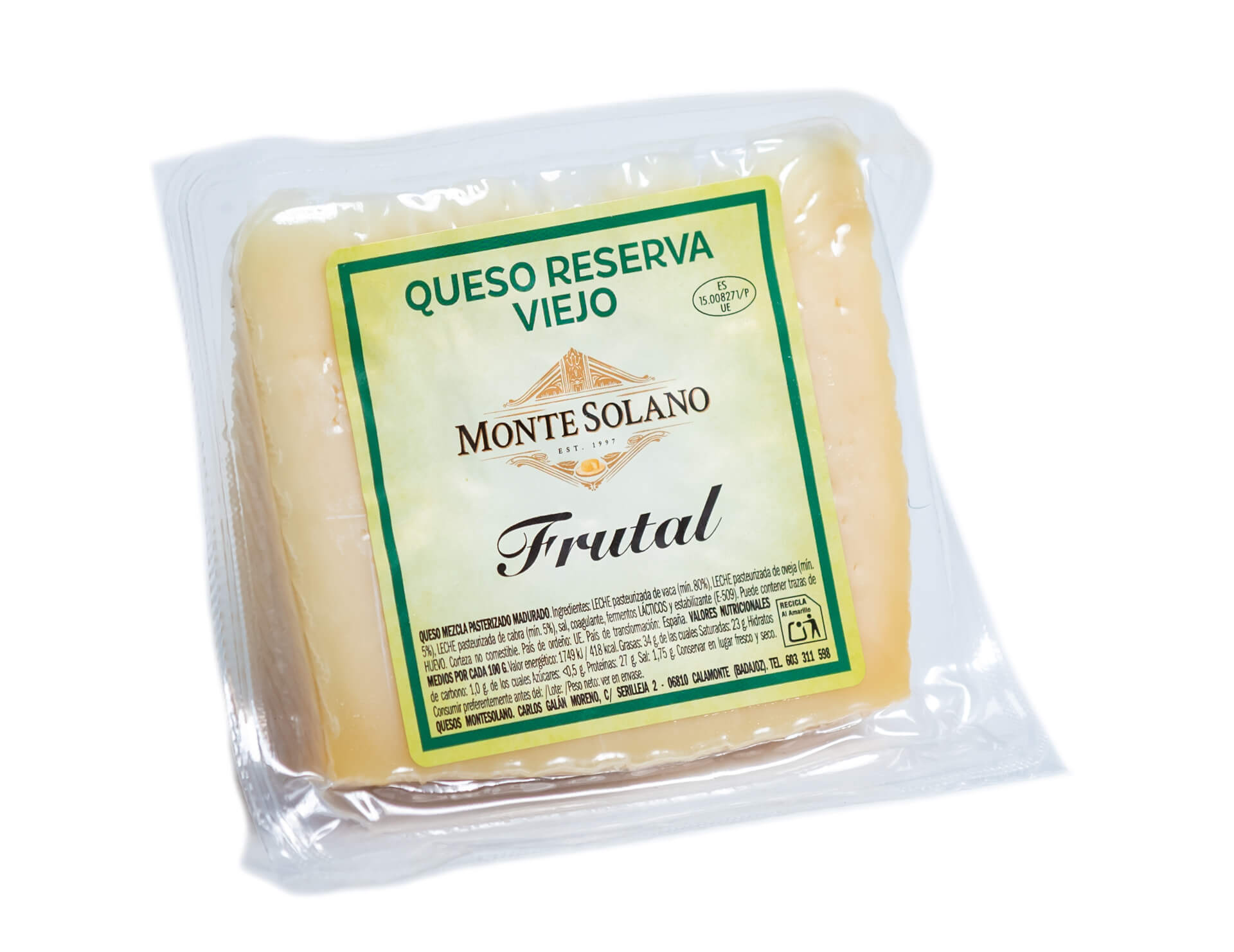 Cuña de queso de mezcla añejo artesano frutal Montesolano con notas dulces