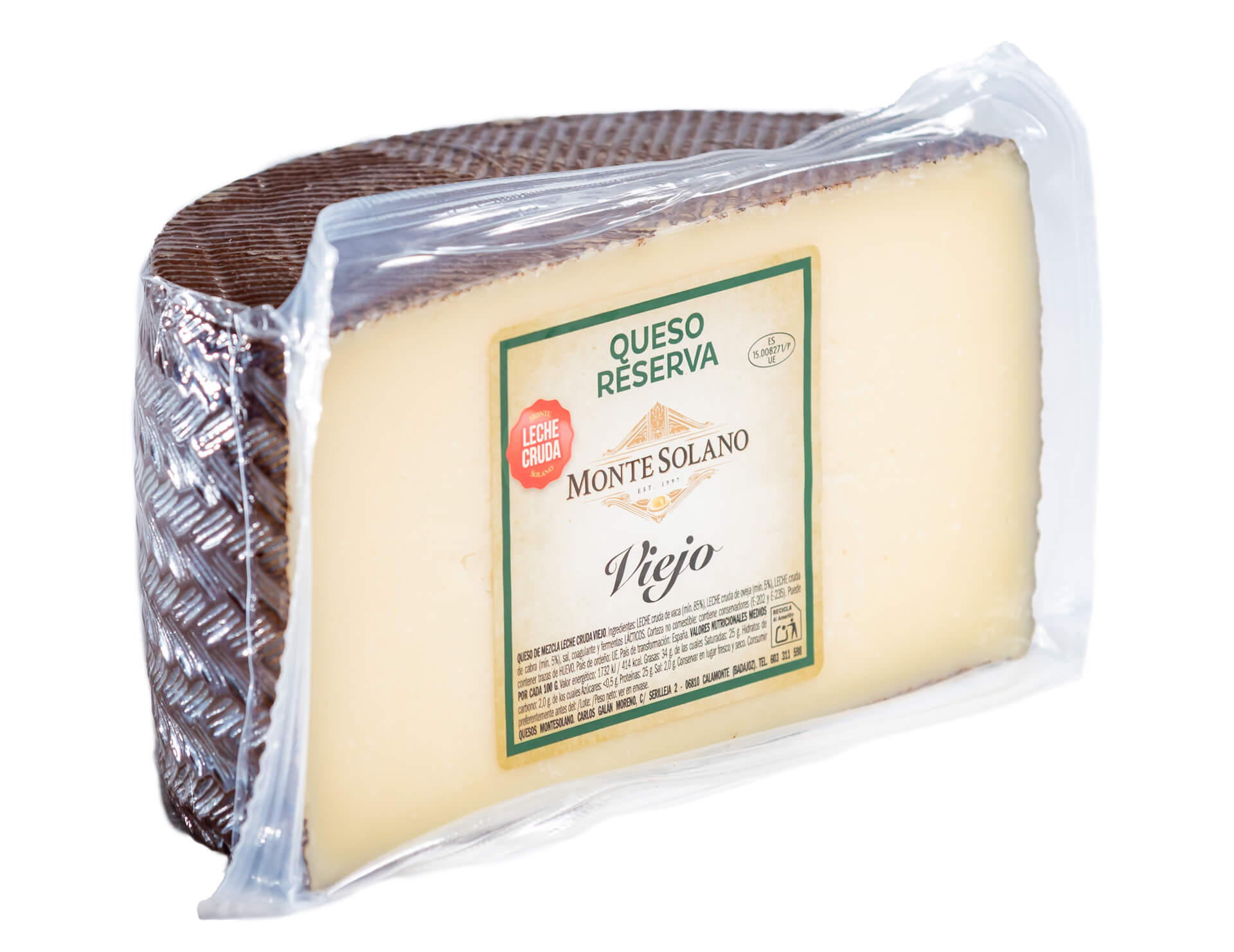 Medio queso de mezcla añejo reserva Montesolano de sabor intenso y maduración larga