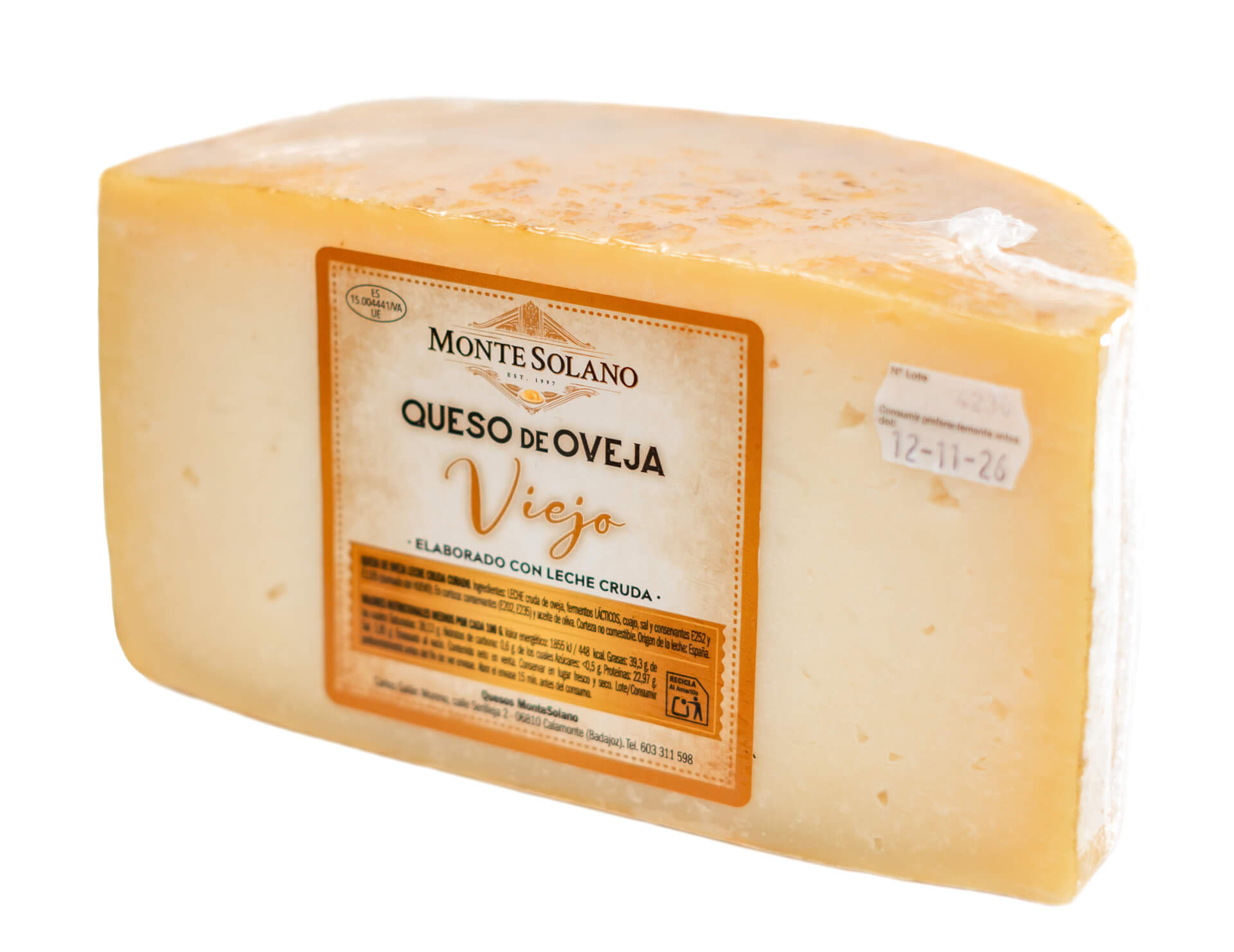 Queso Artesano de Oveja Viejo – Montesolano -Medio Queso